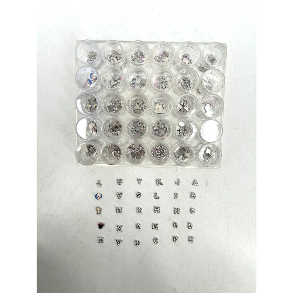 Lot Of Floating Charms Disney Elsa Olaf Minnie Silver Alphabet Art Supplies